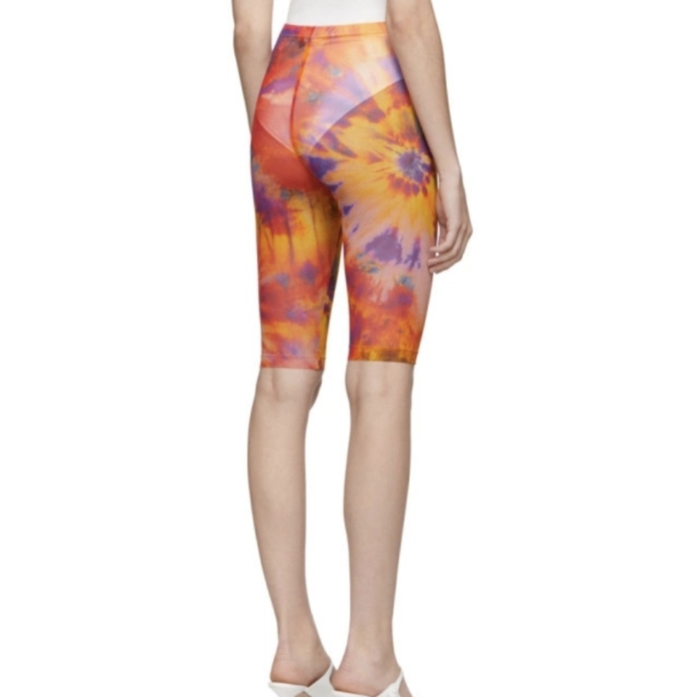 MSGM Orange and Purple Tie-Dye Bike Shorts
